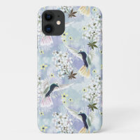 Kolibrie en witte bloemen