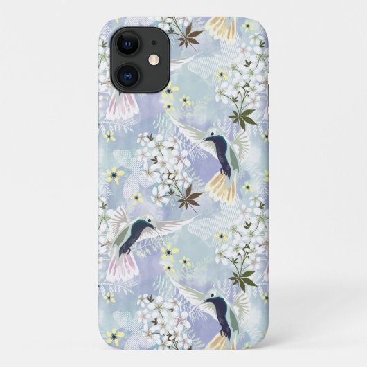 Kolibrie en witte bloemen Case-Mate iPhone case (Achterkant)