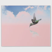 kolibrie en wolken, inpakpapier (Vlak)