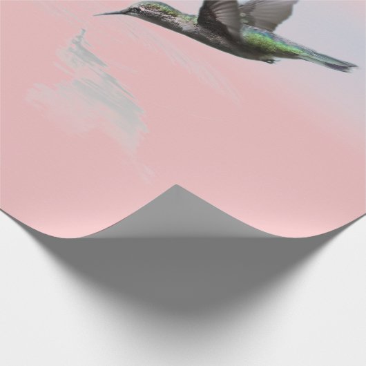 kolibrie en wolken, inpakpapier (Hoek)