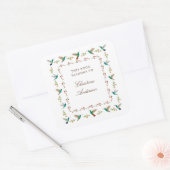 Kolibrie-ex-libris Vierkante Sticker (Envelop)