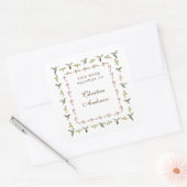 Kolibrie-ex-libris Vierkante Sticker (Envelop)