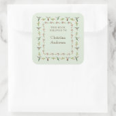 Kolibrie-exlibris Vierkante Sticker (Tas)