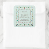 Kolibrie-exlibris Vierkante Sticker (Tas)