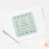 Kolibrie-exlibris Vierkante Sticker (Envelop)
