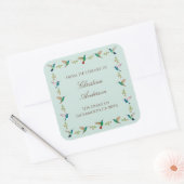Kolibrie-exlibris Vierkante Sticker (Envelop)