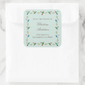 Kolibrie-exlibris Vierkante Sticker (Tas)