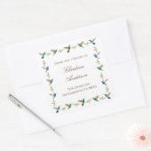 Kolibrie-exlibris Vierkante Sticker (Envelop)
