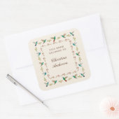 Kolibrie-exlibris Vierkante Sticker (Envelop)