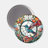 Kolibrie Faux Glas in lood Bird Magneet (Voorkant / Achterkant)