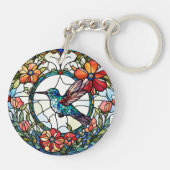 Kolibrie Faux Glas in lood Bird Sleutelhanger (Achterkant)