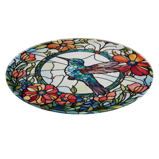 Kolibrie Faux Glas in lood Bird Snijplank (Hoek)