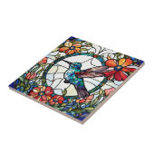 Kolibrie Faux Glas in lood Bird Tegeltje (Zijkant)