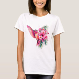 Kolibrie Frangipani PNG Waterverf Vogelontwerp T-shirt