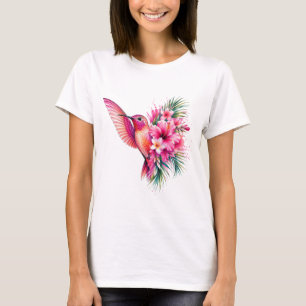 Kolibrie Frangipani PNG Waterverf Vogelontwerp T-shirt