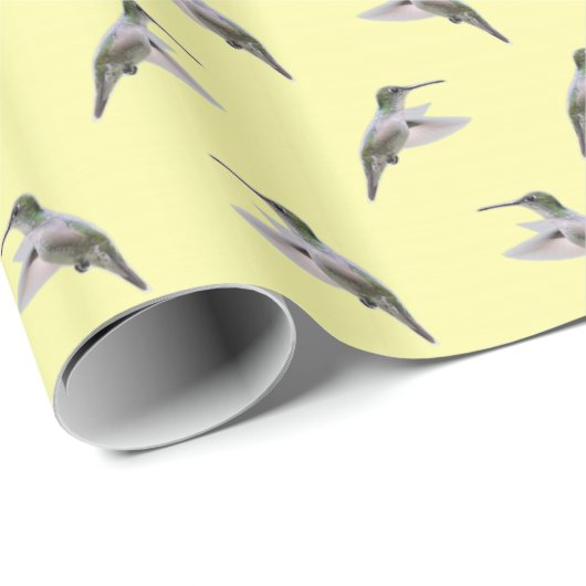 Kolibrie Frenzy Inpakpapier (Lichtgeel) (Rol Hoek)