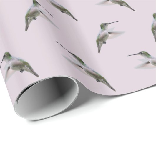 Kolibrie Frenzy Inpakpapier (Stof Roze) (Rol Hoek)