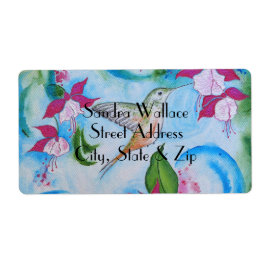 Kolibrie & Fuchsia Bruiloft Retouradres Label