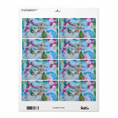 Kolibrie & Fuchsia Bruiloft Retouradres Label (Full Sheet)