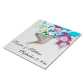 Kolibrie & Fuchsia Bruiloft Trivet/Onderzetter Tegeltje (Zijkant)