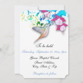 Kolibrie & Fuchsia Elegante bruiloft uitnodigingen (Achterkant)