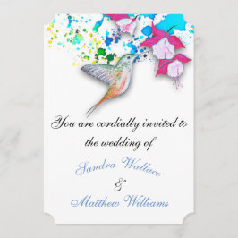 Kolibrie & Fuchsia Elegante bruiloft uitnodigingen