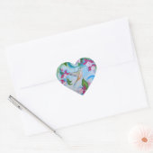 Kolibrie & Fuchsia Envelop Trouwstickers Hart Sticker (Envelop)