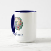 Kolibrie Gebrandschilderd Glas – Levendig Bloemeng Mok (Voorkant links)