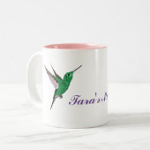 Kolibrie Geel Bloem Gepersonaliseerd Tweekleurige Koffiemok (Voorkant links)