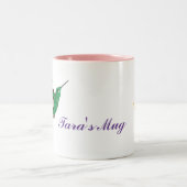 Kolibrie Geel Bloem Gepersonaliseerd Tweekleurige Koffiemok (Center)