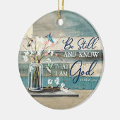 Kolibrie Geloof Wees stil en weet dat ik God ben Keramisch Ornament (Links)