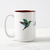 Kolibrie gepersonaliseerd tweekleurige koffiemok (Links)