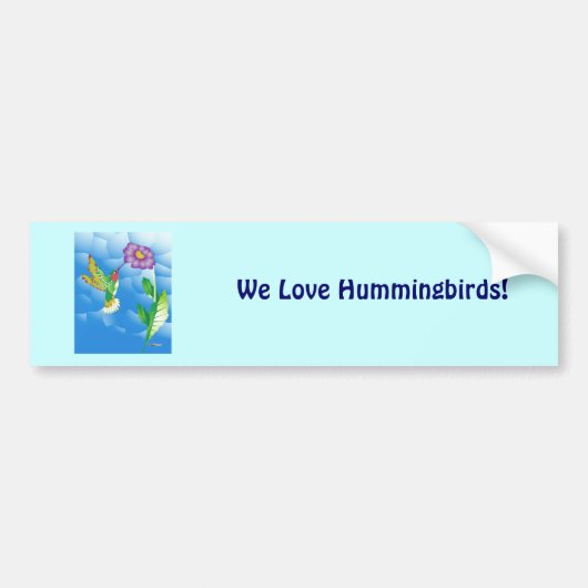 Kolibrie: gestileerd bumpersticker (Voorkant)