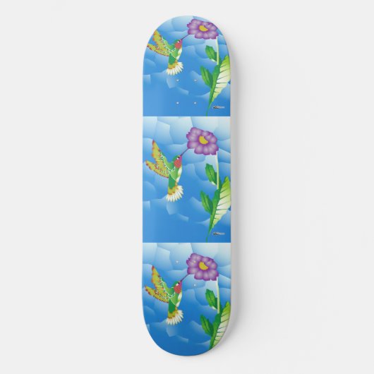 Kolibrie: gestileerd persoonlijk skateboard (Voorkant)