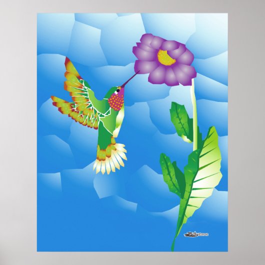 Kolibrie: gestileerd poster (Voorkant)