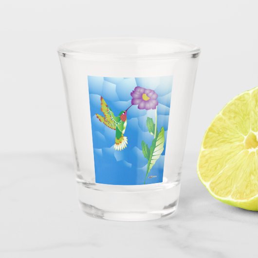 Kolibrie: gestileerd shot glas (Voorkant)