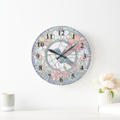 Kolibrie Glas in lood (met nummers) Vogel Grote Klok (Huis)