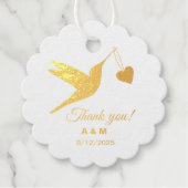  kolibrie goudfolie bedankjes labels (Voorkant)