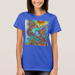 Kolibrie Goudvis Reflectie Kunst T-shirt