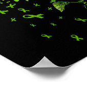 Kolibrie groen lint mentale gezondheid bewustzijn poster (Hoek)