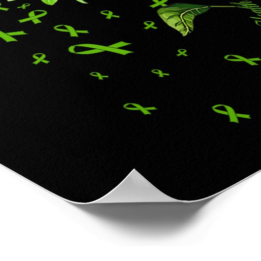 Kolibrie groen lint mentale gezondheid bewustzijn poster (Hoek)