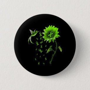 Kolibrie groen lint mentale gezondheid bewustzijn ronde button 5,7 cm