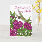 Kolibrie groet kaart (Gele Bloem)