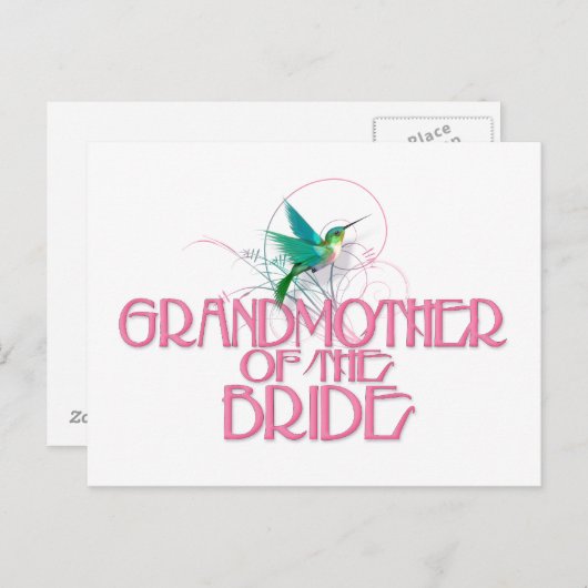 Kolibrie Grootmoeder van de bruid Briefkaart (Voorkant / Achterkant)