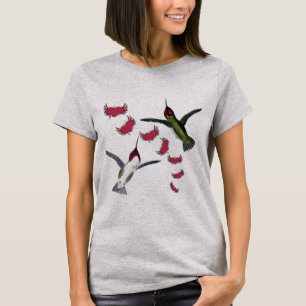 Kolibrie Grunge Hart Met Vleugels T-shirt