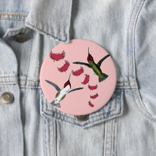 Kolibrie Grunge Hartenvleugels Ronde Button 4,0 Cm
