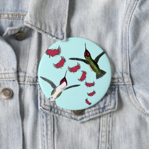 Kolibrie Grunge Hartenvleugels Ronde Button 4,0 Cm