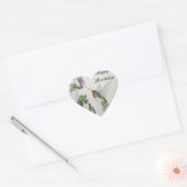  kolibrie Happy Birthday Waterverf Hart Sticker (Envelop)