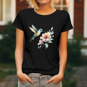 Kolibrie Harmonie met Elegante Hibiscus T-shirt