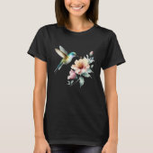 Kolibrie Harmonie met Elegante Hibiscus T-shirt (Voorkant)